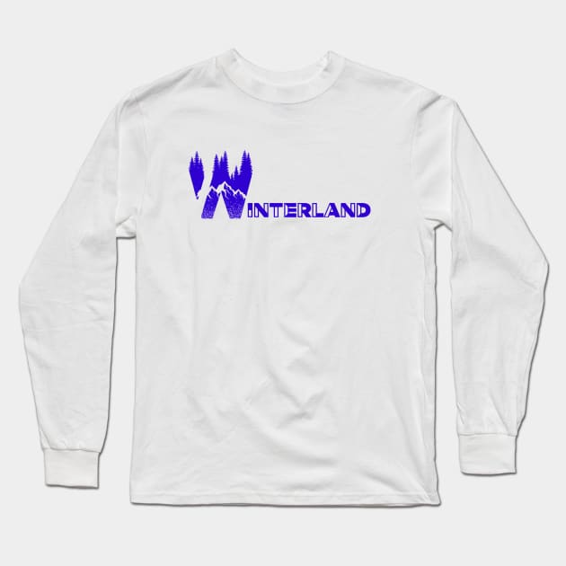 Winterland, Winter Sports, Rocky Mountains, Hiking T-Shirt, Trekking T-Shirt, Winter Season Long Sleeve T-Shirt by Style Conscious